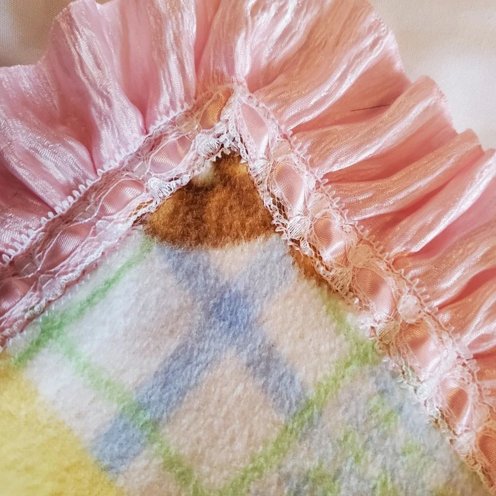Disney Winnie the Pooh Fleece Baby blanket Tigger Eeyore Piglet Patchwork Pastel